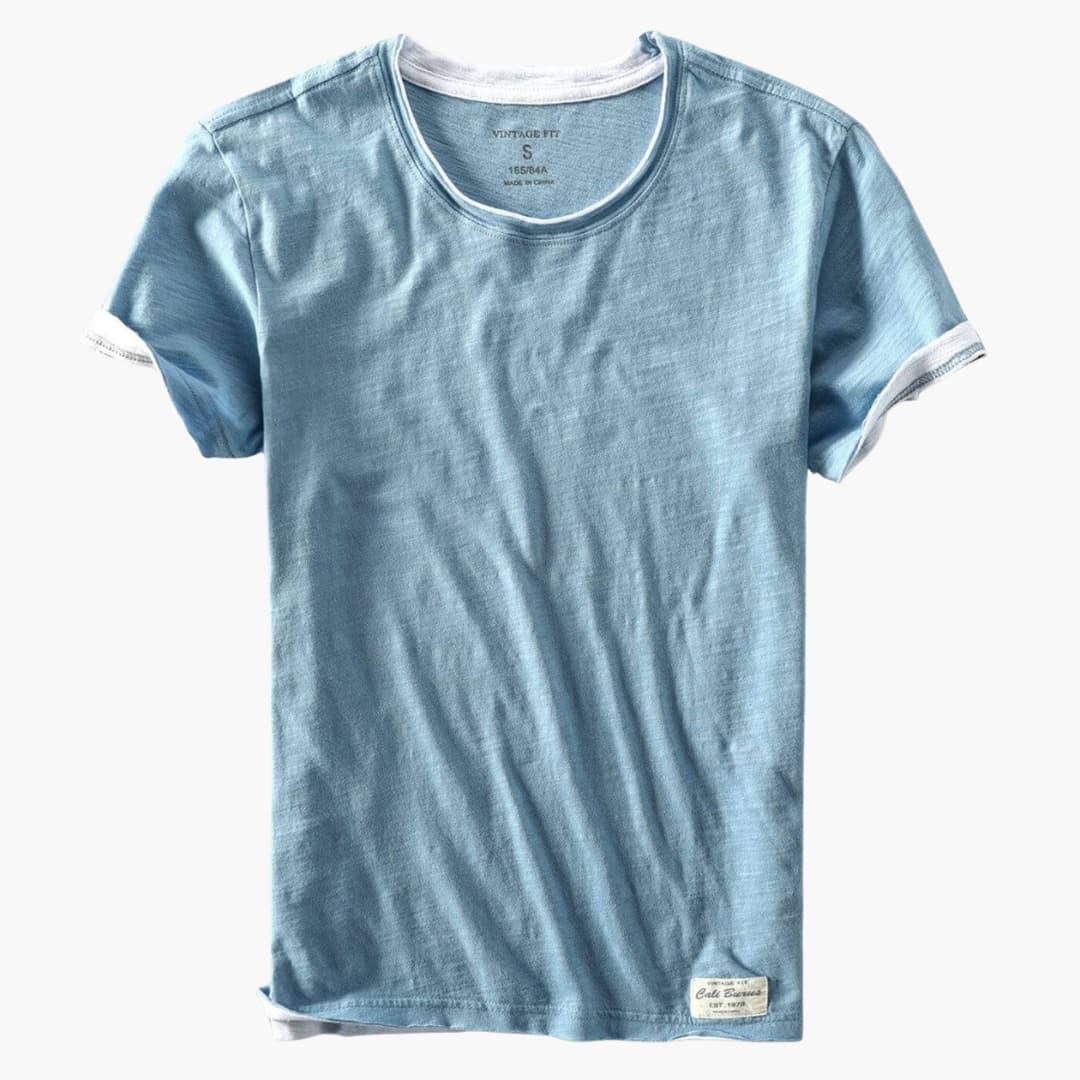 Basic T-Shirt - Men's Round Neck Short Sleeve Shirt Made of Cotton
