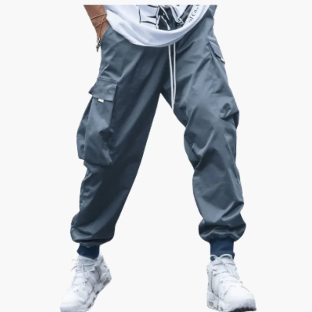 Men's Cargo Jogger Pants with Drawstring and Elastic Cuffs