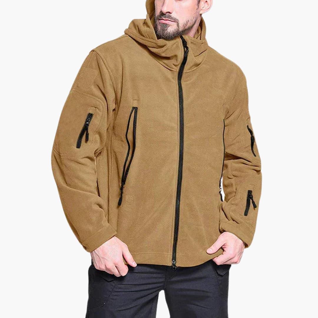 Men's Zip-Up Hoodie with Multiple Pockets