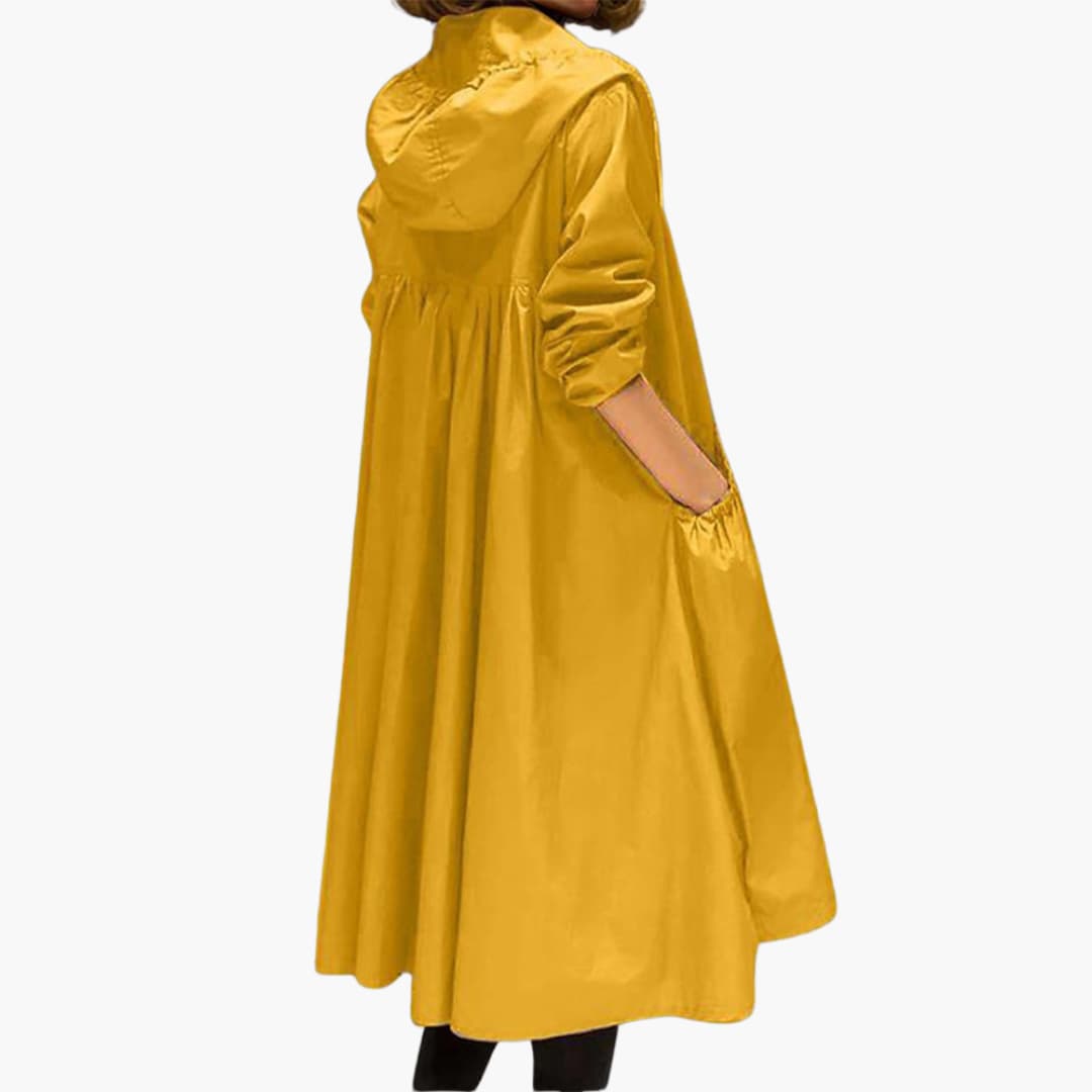 Long Trench Coat with Hood for Women