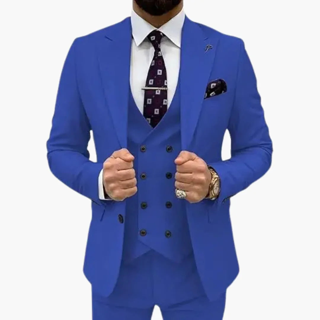 Men's Three-Piece Suit with Slim Fit for Every Season