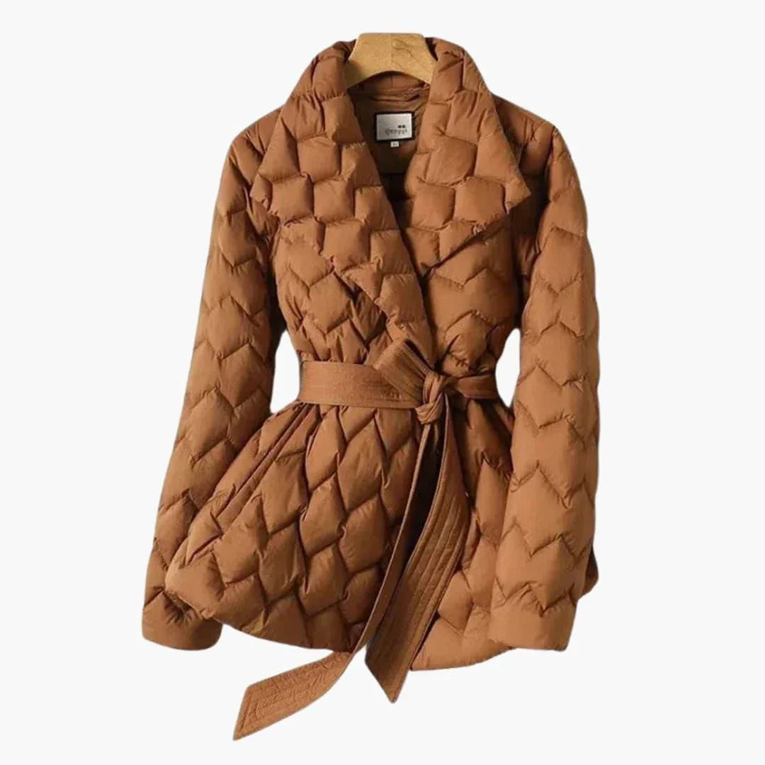 Bavane | Down Coat with Belt for Women  Elegant & Warm