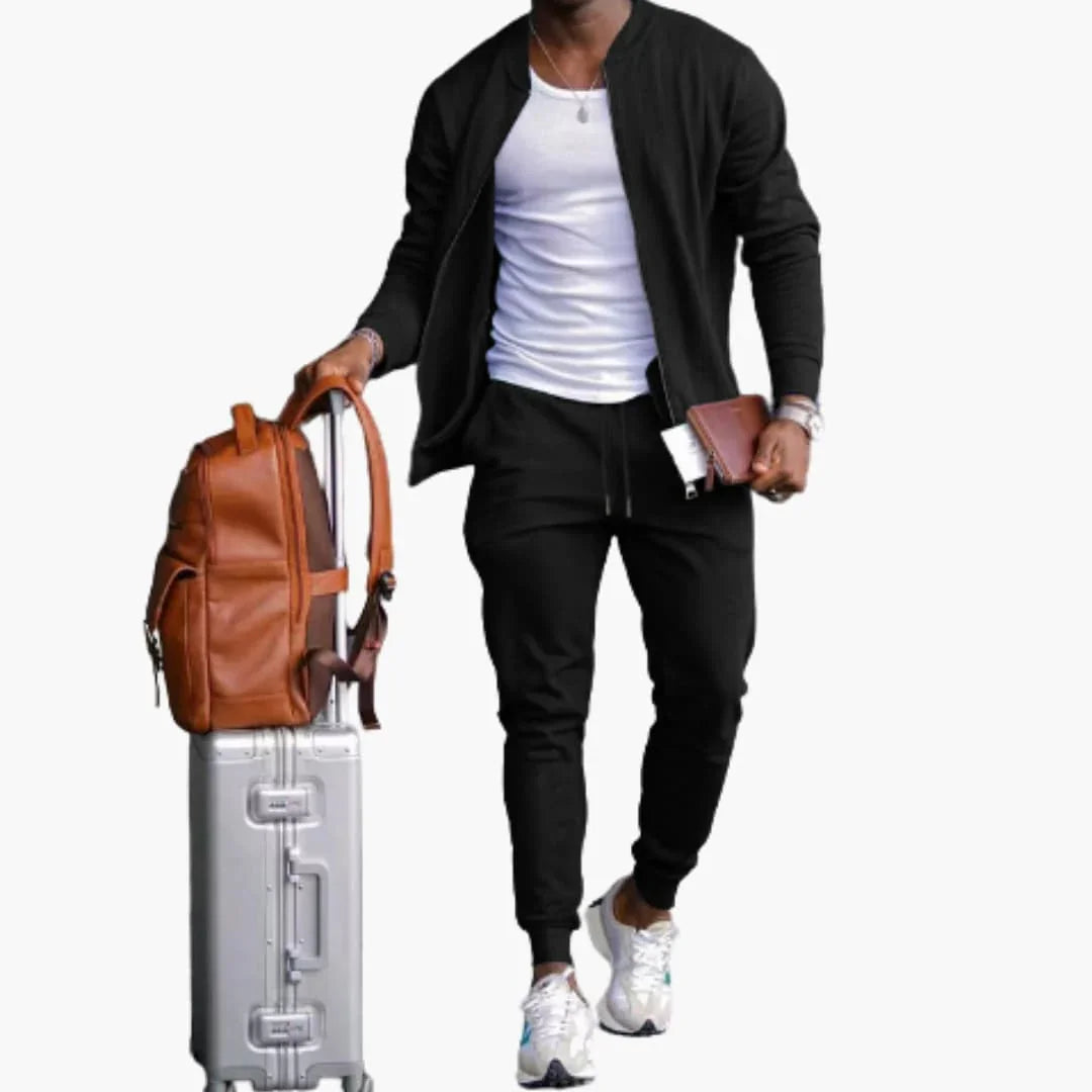 Bavane | Men's Leisure Suit with Zipper Jacket and Jogging Pants
