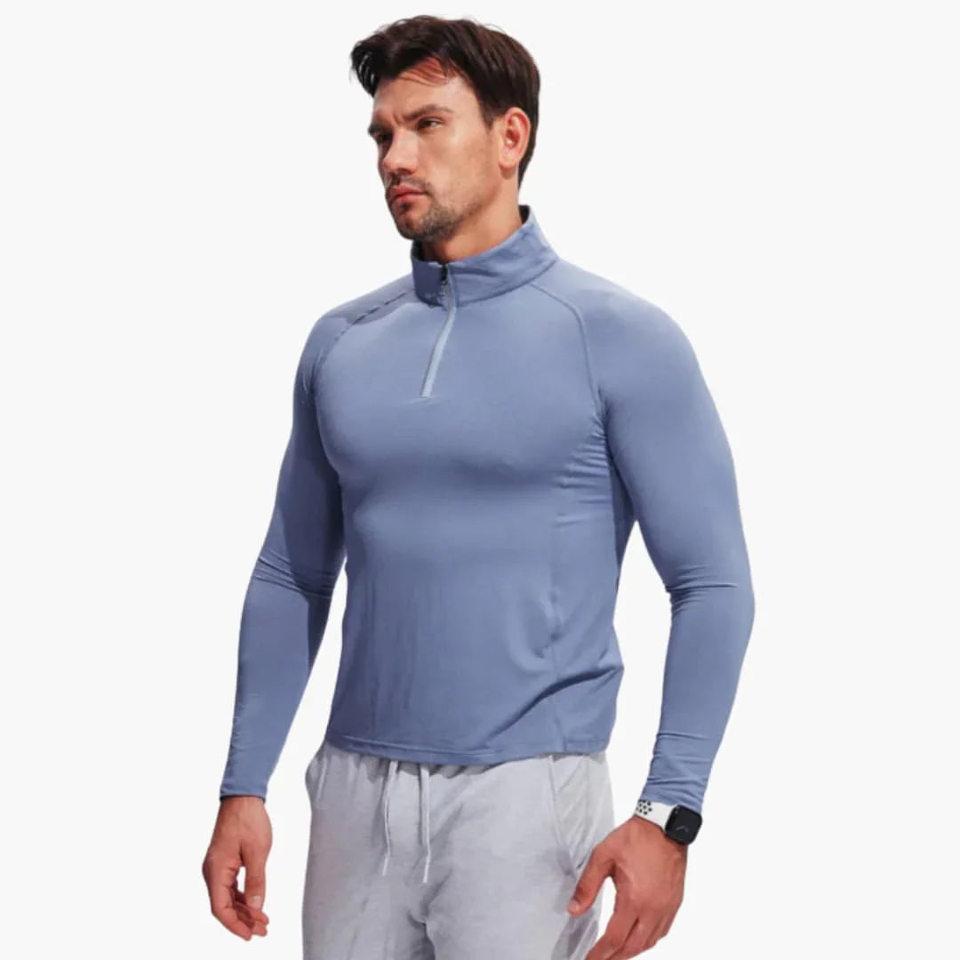 Bavane | Men's Shirt with Half Zipper Neckline and Long Sleeves