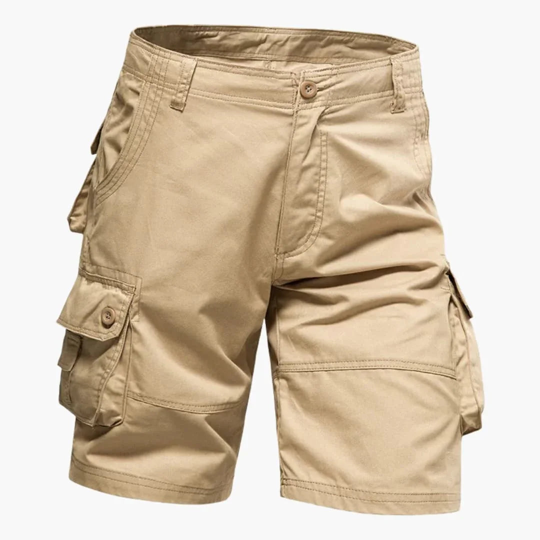 Men's Summer Cargo Shorts with Pockets and Knee-Length Cut