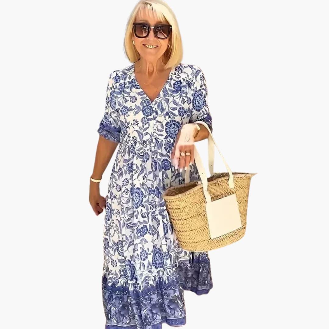 Bavane | Boho Dress for Women - Floral Dress with V-Neck for Summer
