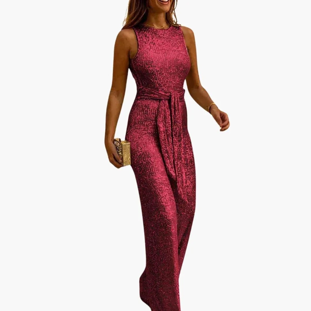 Bavane | Women's Evening Dress with Tie Belt  Sexy Maxi Dress
