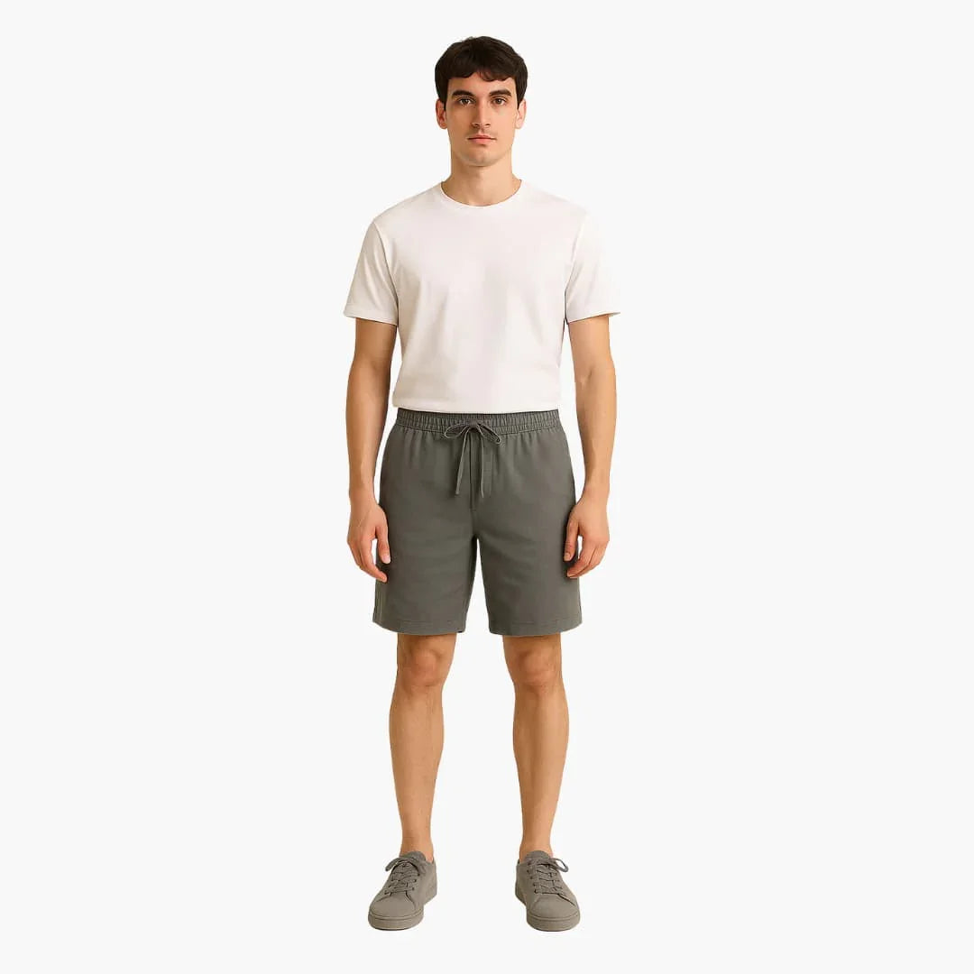Men's Summer Shorts with Drawstring and Side Pockets