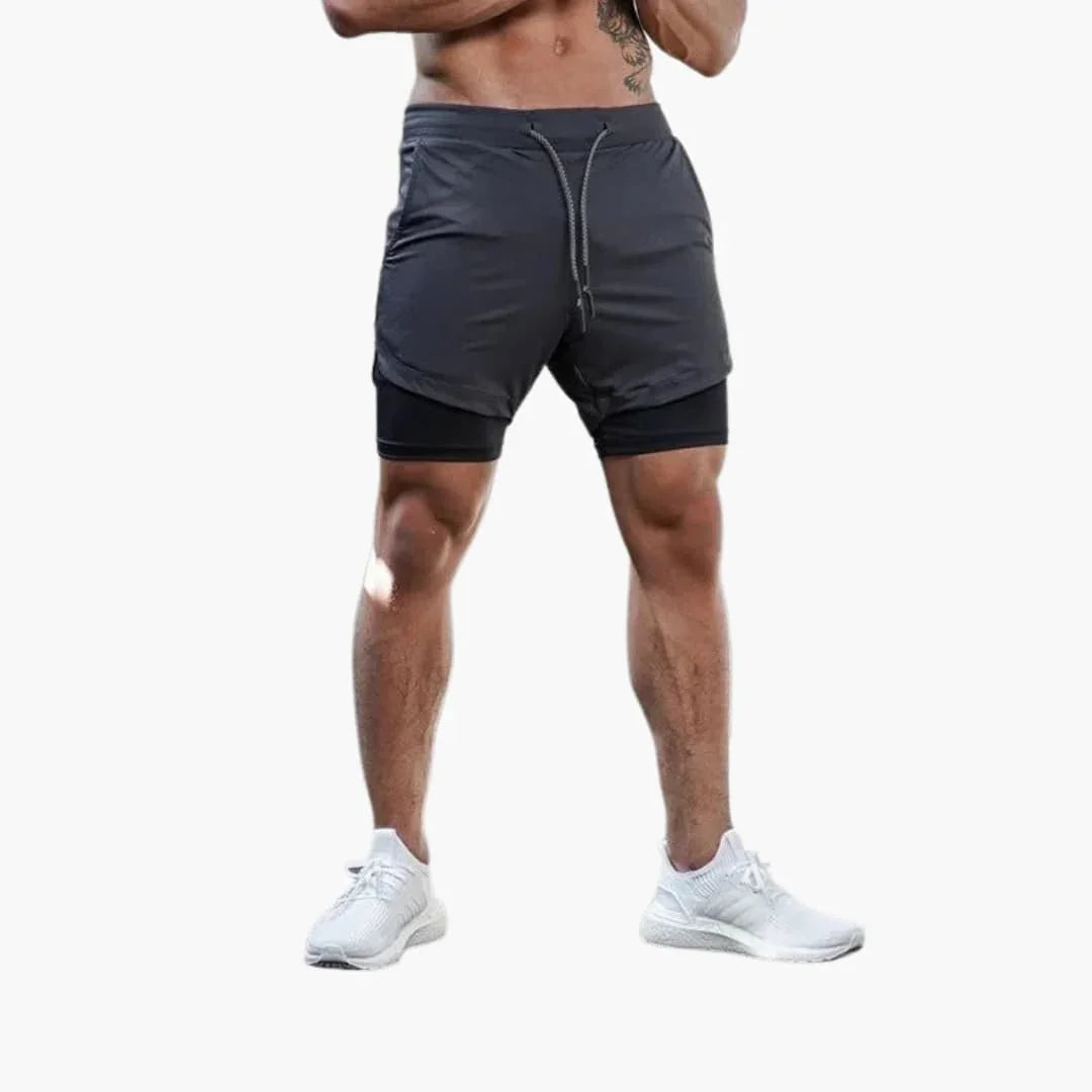 Men's Training Shorts with Inner Liner and Drawstring Waistband