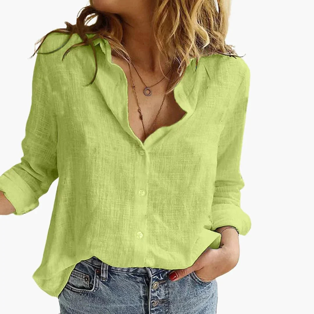 Linen Long Sleeve Shirt for Women