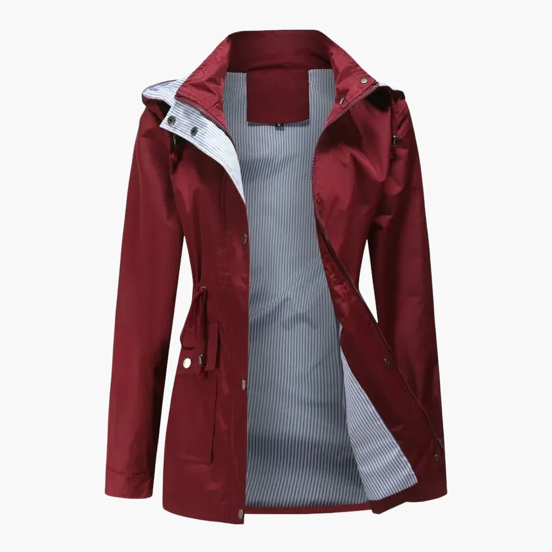 Long Trench Coat with Hood for Women