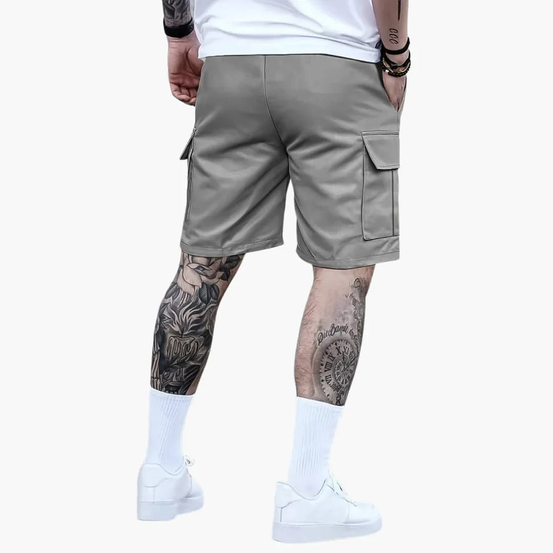 Men's Summer Cargo Shorts with Pockets and Drawstring Waist