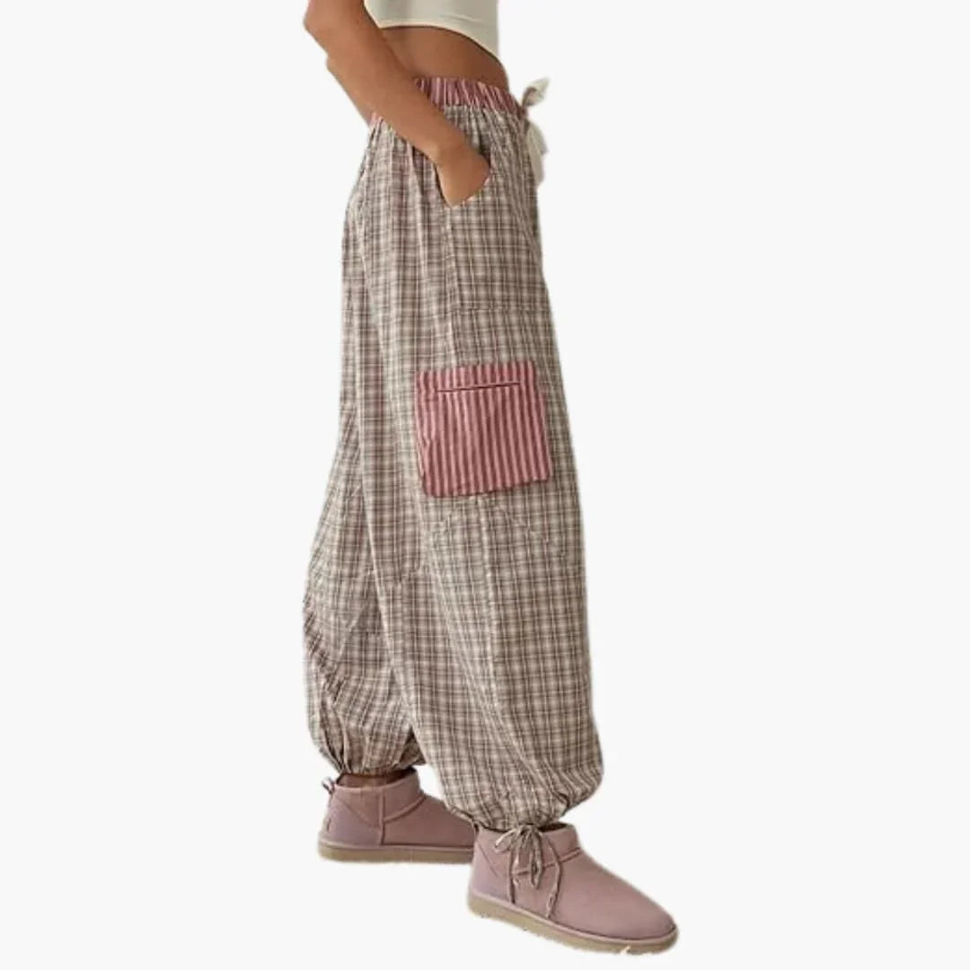 Women's Pajama Set with Button Top and Elastic Pants