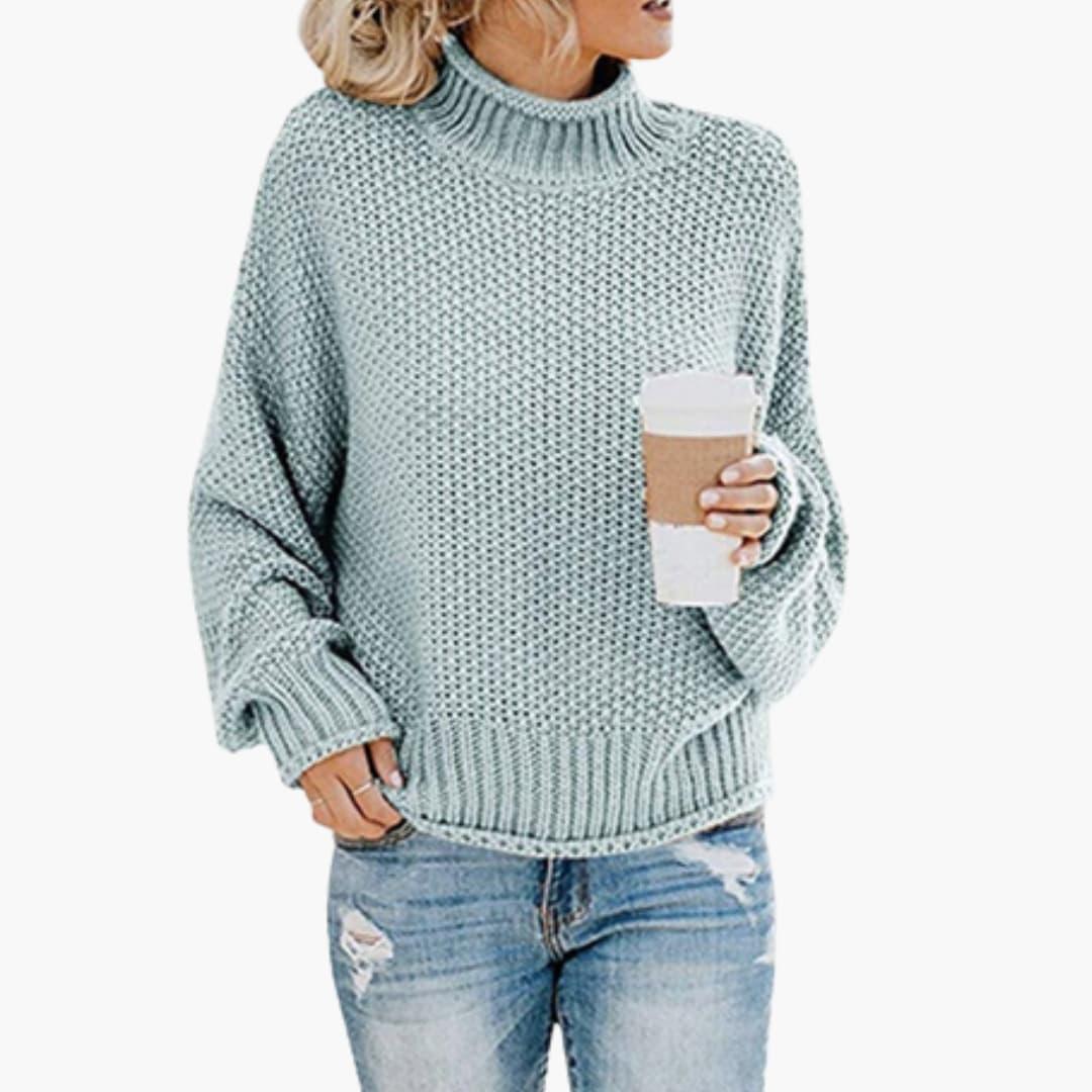 Bavane | Women's sweater with high neckline and ribbed hem