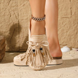 Nerissa | Women's Mule Shoes with Tassel Bow and Platform Sole