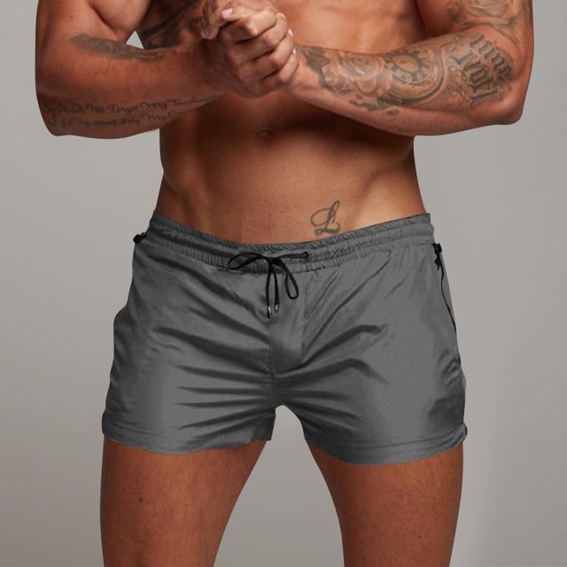 Men's Swim Shorts with Drawstring and Zip Side Pockets