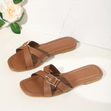 Ottilia | Women's Sandals with Criss Cross Straps and Flat Sole