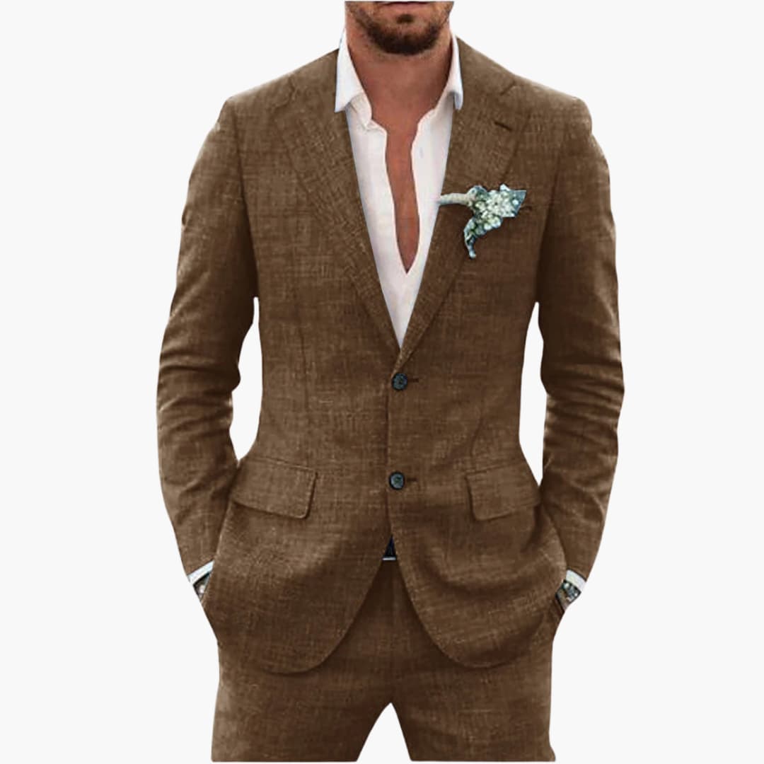 Men's Summer Suit with Lapel and Tailored Fit