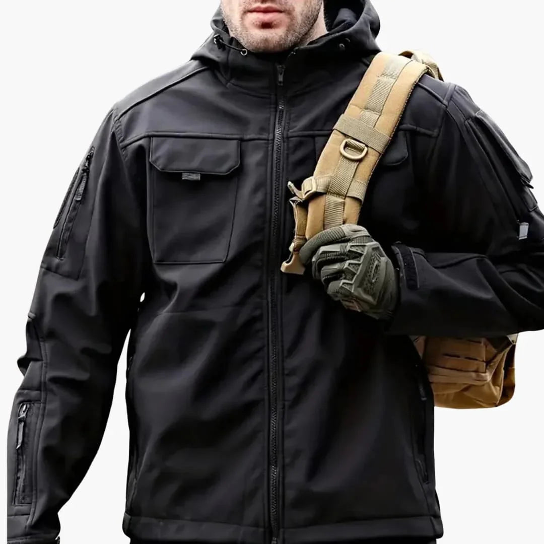 Men's Zip-Up Hoodie with Multiple Pockets