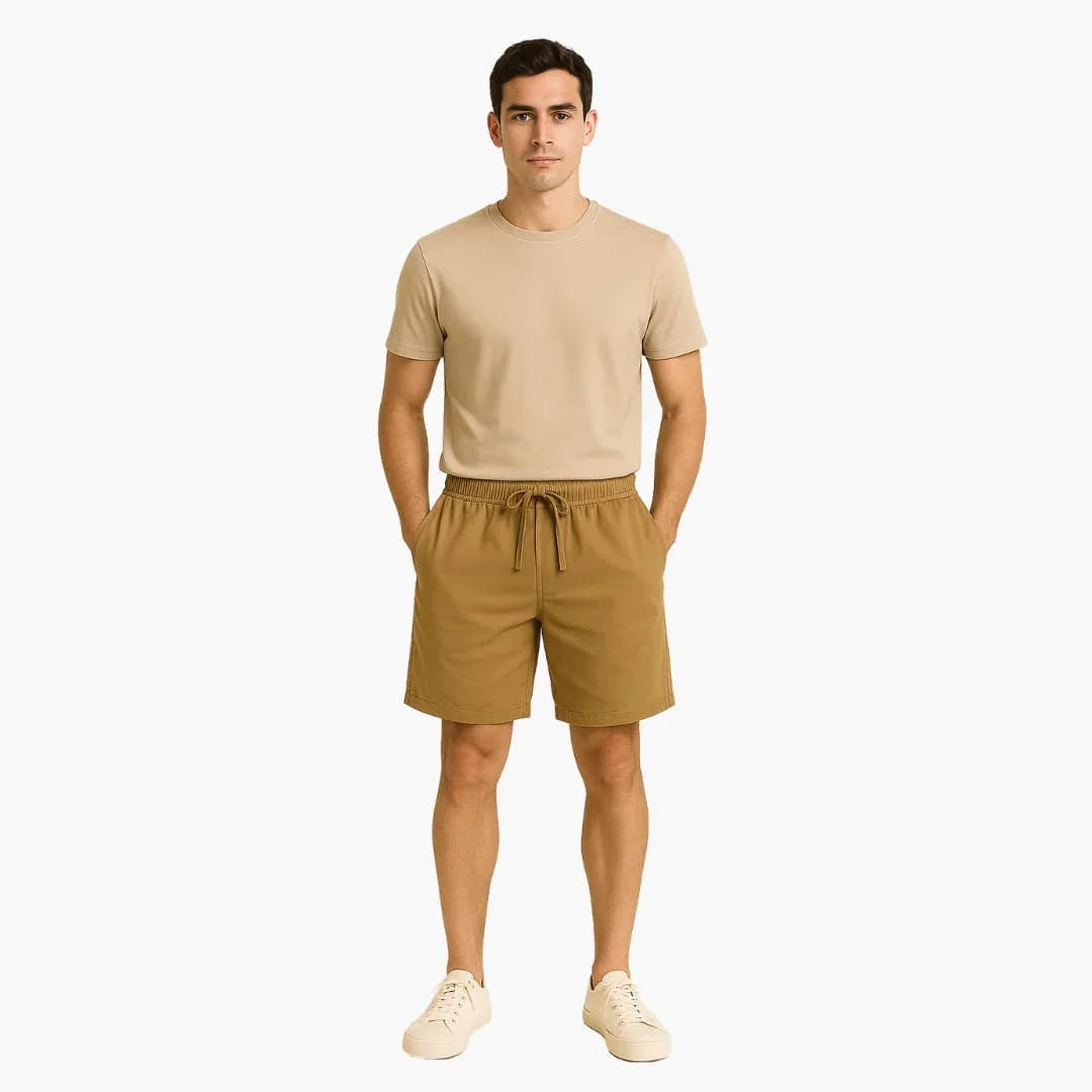 Men's Summer Shorts with Drawstring and Side Pockets