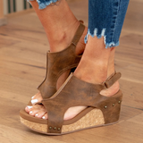Adeline | Womens Orthopedic Sandals with Wedge Sole and Elastic Straps
