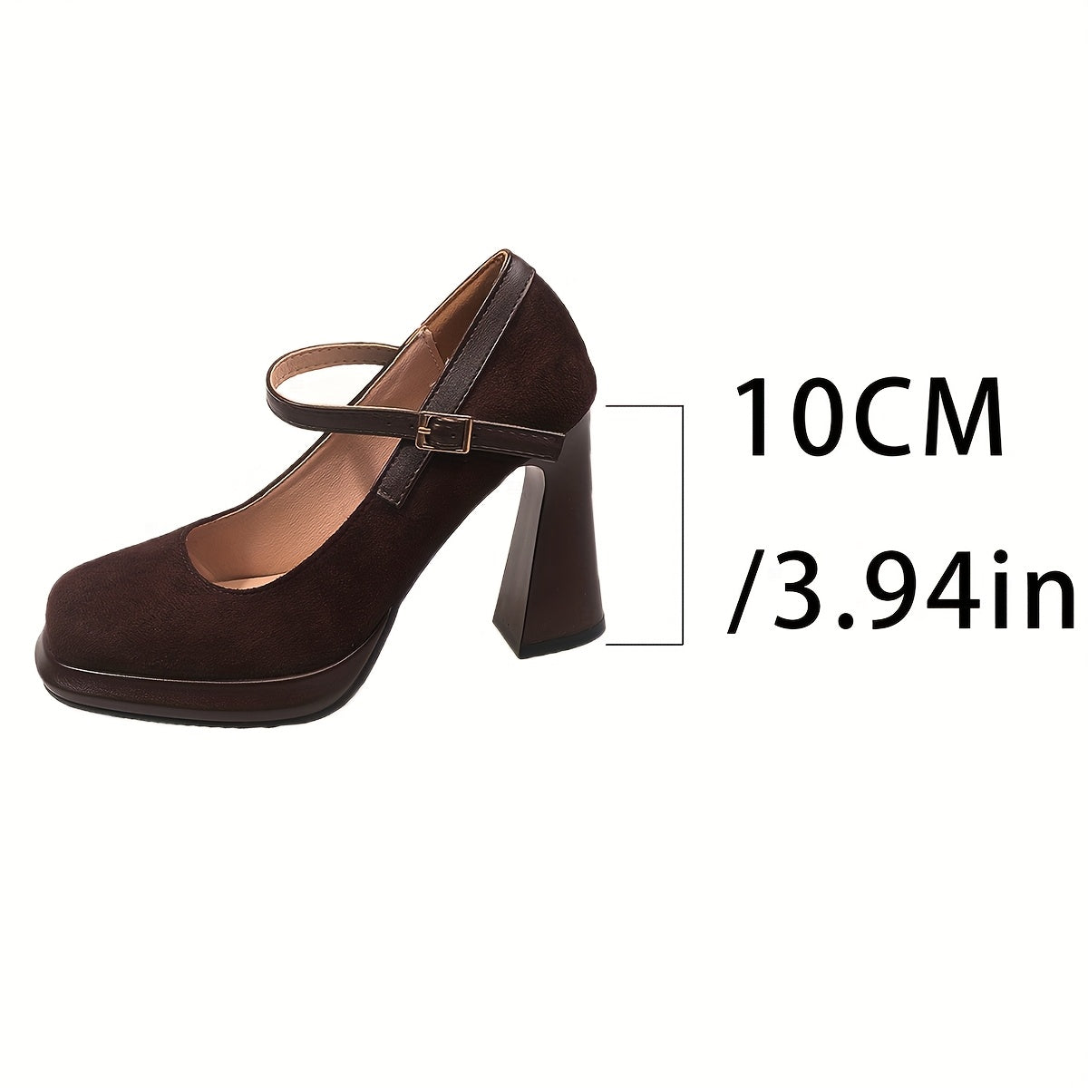 Women's Mary Jane Shoes with Platform Heel and Strap
