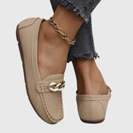 Women's Flat Loafers with Chain Detail and Slip On