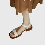 Women's Block Heel Sandals with Cushioned Insole and Minimalist Design