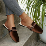 Women's Slippers with Square Toe and Slip-On Design