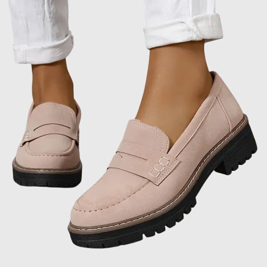 Women's Loafers with Slip-On Design and Textured Sole