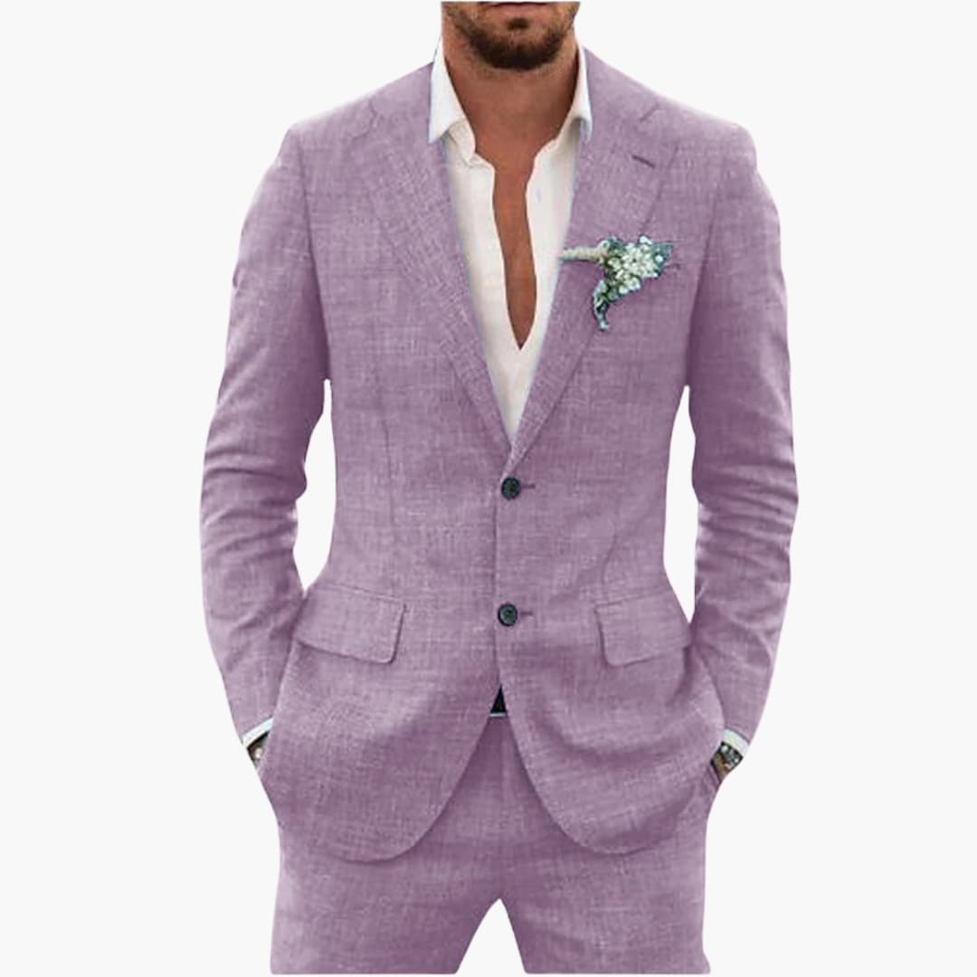 Men's Summer Suit with Lapel and Tailored Fit