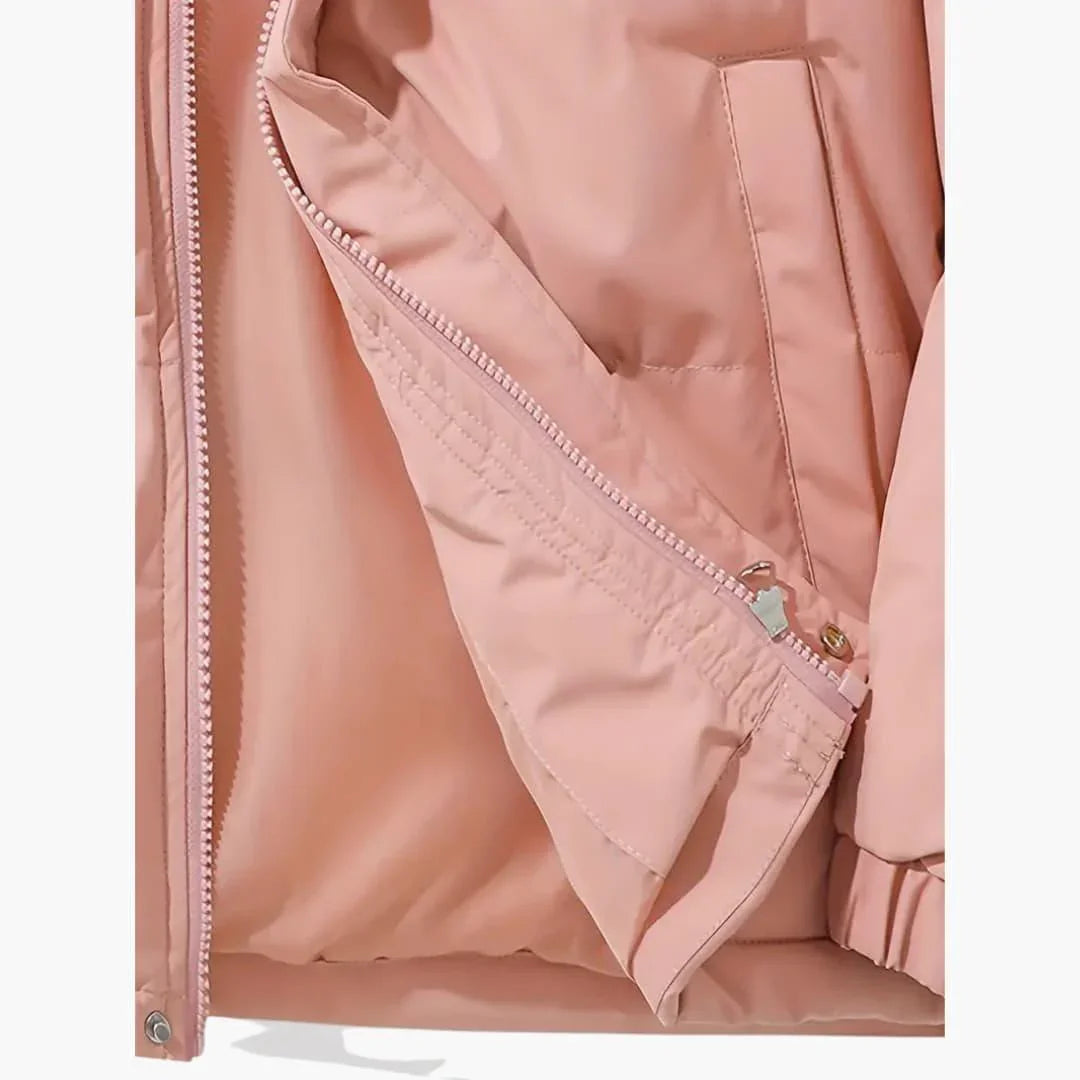 Women's Hooded Jacket with Zipper and Side Pockets