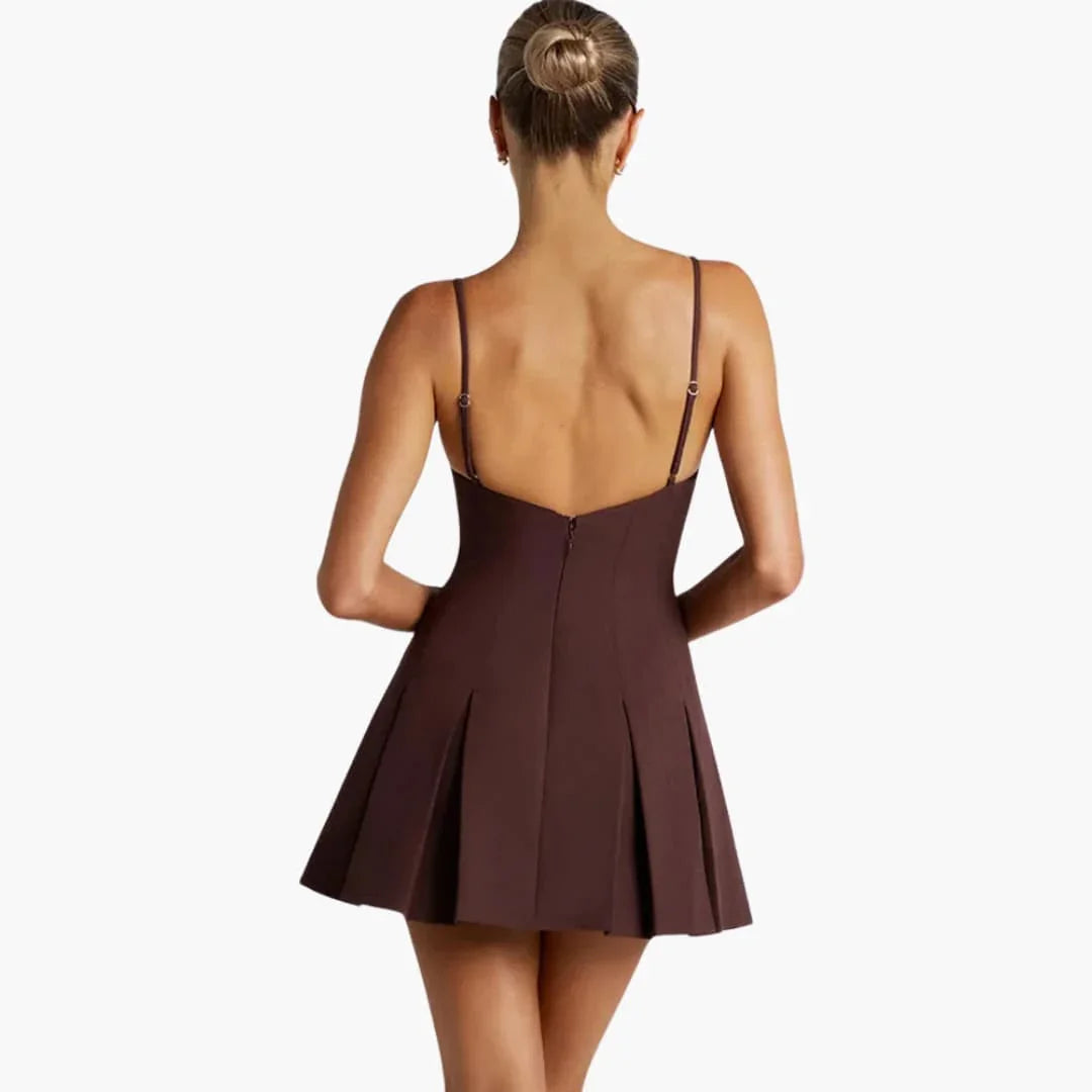 Backless Mini Pleated Dress - For Women with an Elegance Factor