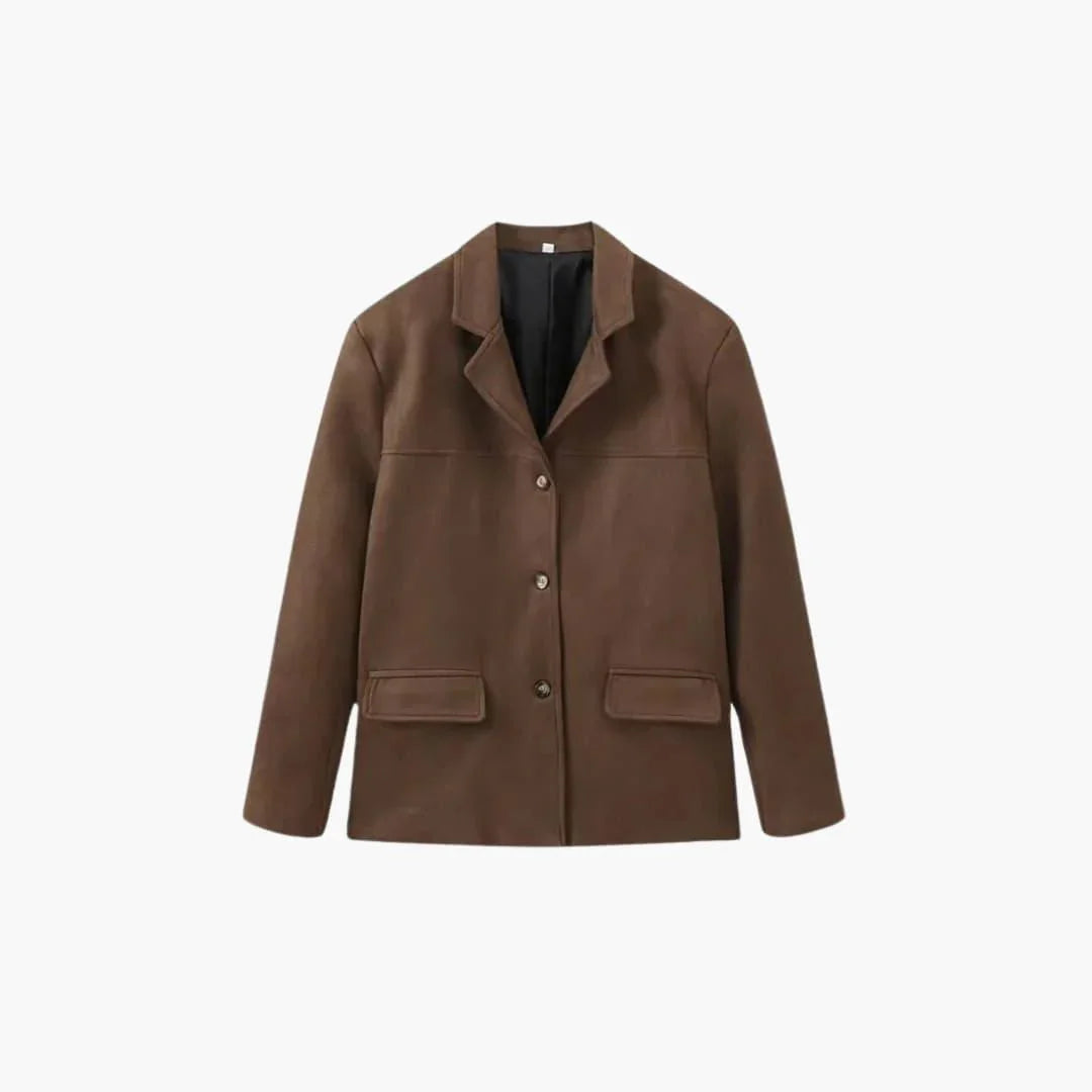Trendy Women's Suede Jacket with Button Placket  Stylish & Comfortable