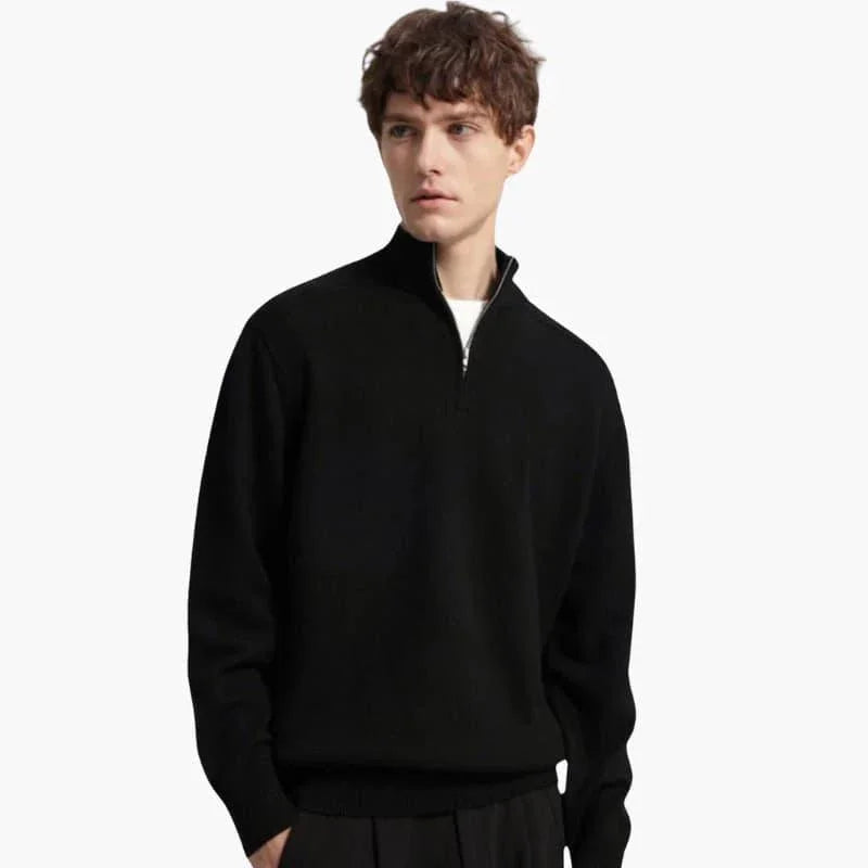 Men's Merino Zip Sweater Soft & Warm
