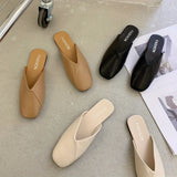 Women's Mules with Square Toe and Mary Jane Strap