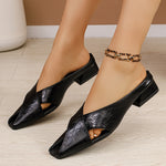 Women's Mule Shoes with Square Toe and Strap