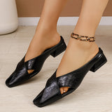 Women's Mule Shoes with Square Toe and Strap