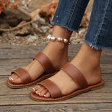 Women's Flat Sandals with Open Toe and Slip-On