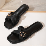 Ottilia | Women's Sandals with Criss Cross Straps and Flat Sole