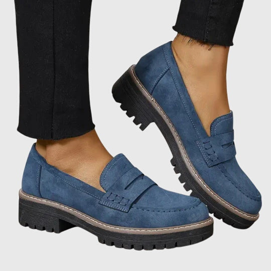 Women's Loafers with Slip-On Design and Textured Sole