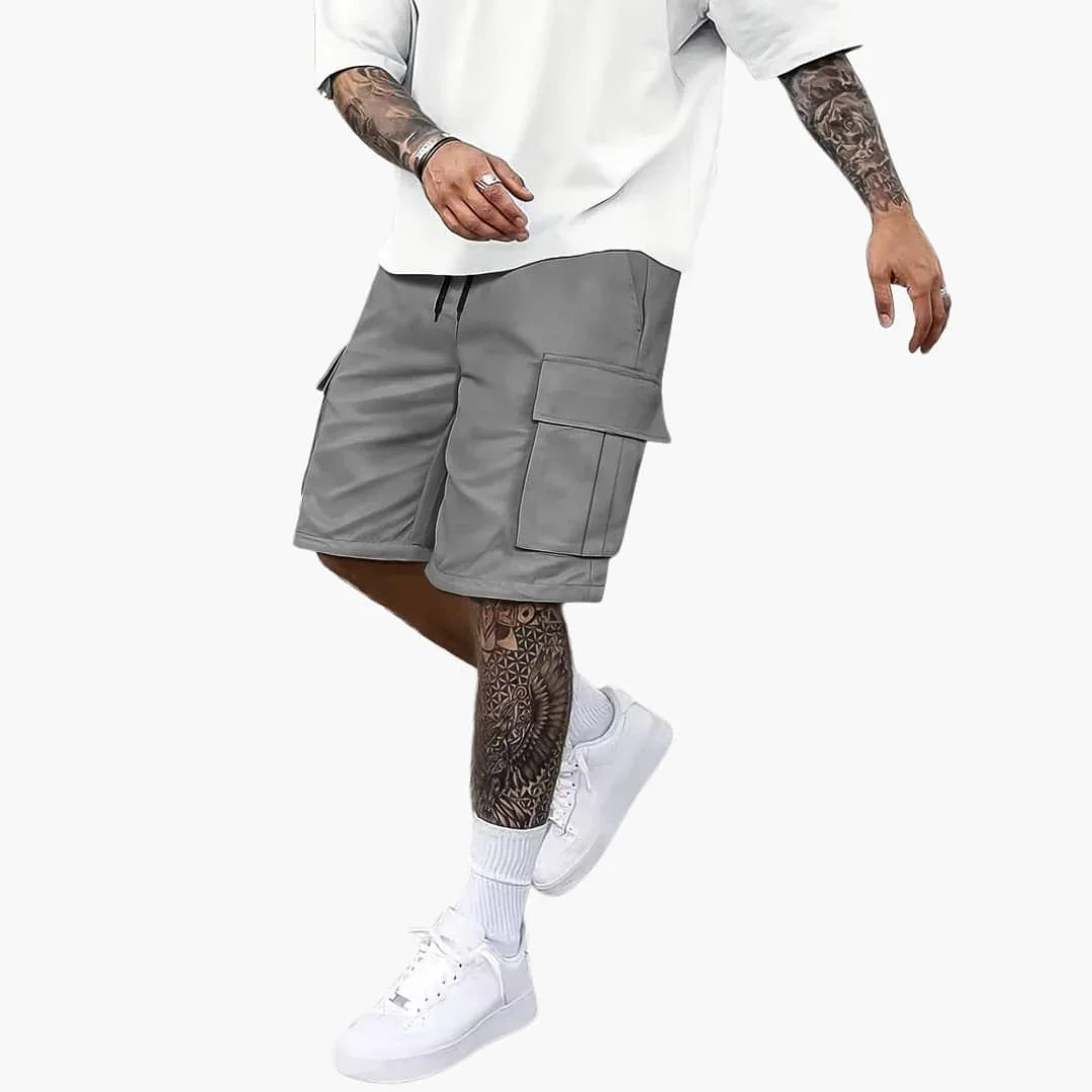 Men's Summer Cargo Shorts with Pockets and Drawstring Waist