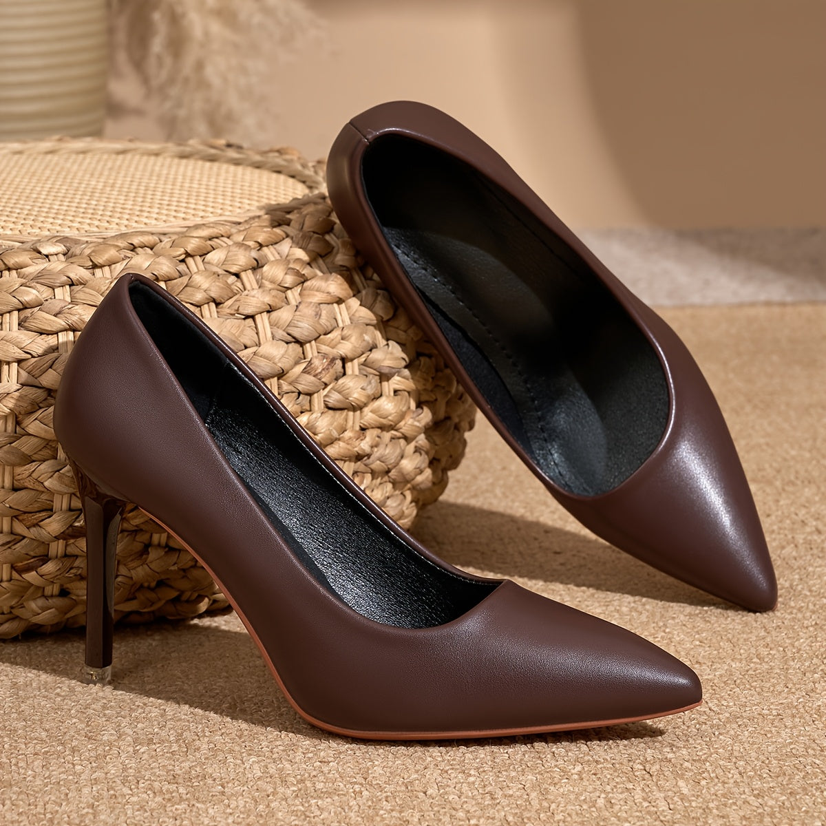 Women's Slip On Heels with Pointed Toe and Stiletto