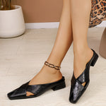 Women's Mule Shoes with Square Toe and Strap