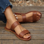 Women's Flat Sandals with Open Toe and Slip-On