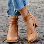 Womens Orthopedic Sandals with Ankle Strap and Block Heel