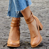 Womens Orthopedic Sandals with Ankle Strap and Block Heel