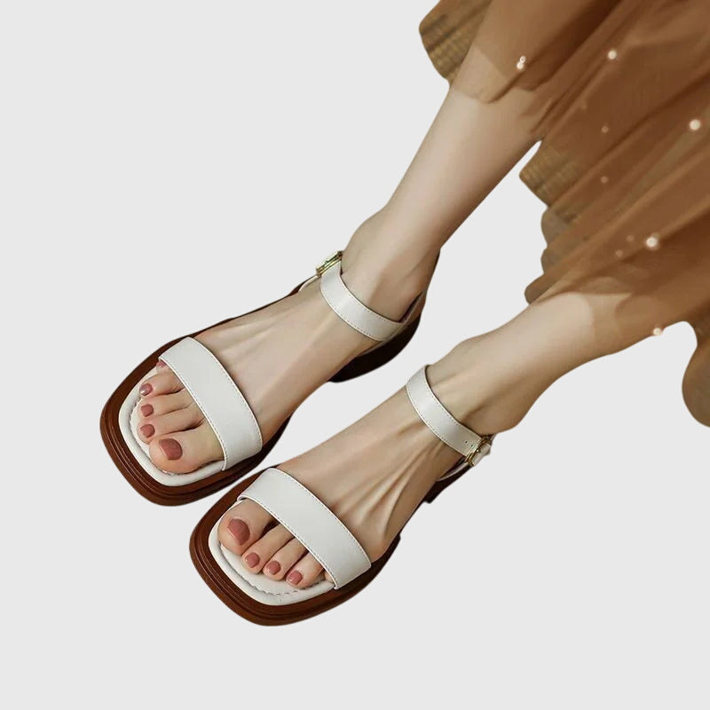 Women's Block Heel Sandals with Cushioned Insole and Minimalist Design