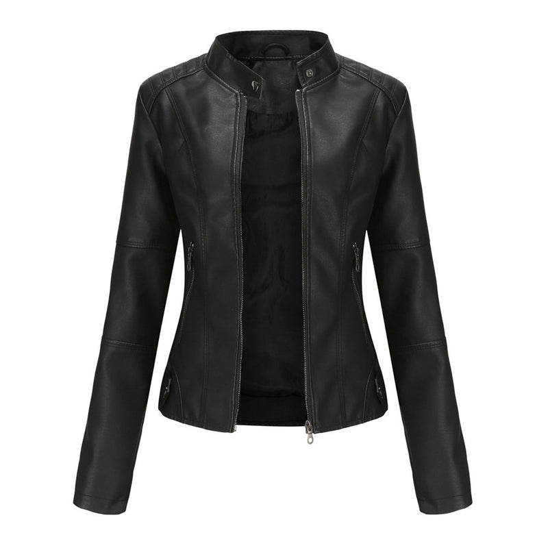 Women's Jacket | Stand Collar Zipper Pockets