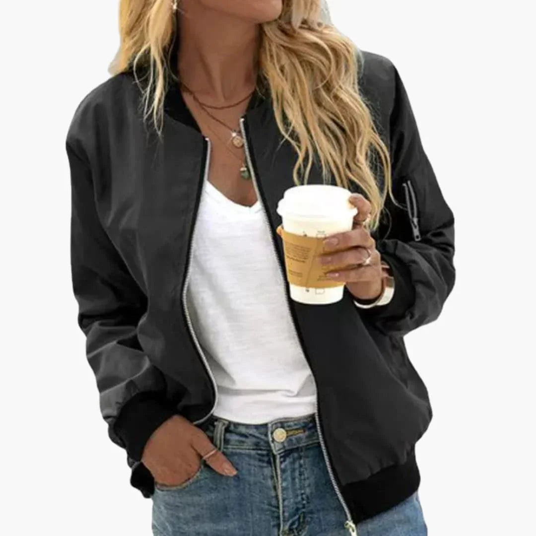 Bavane | Women's Bomber Jacket with Zipper